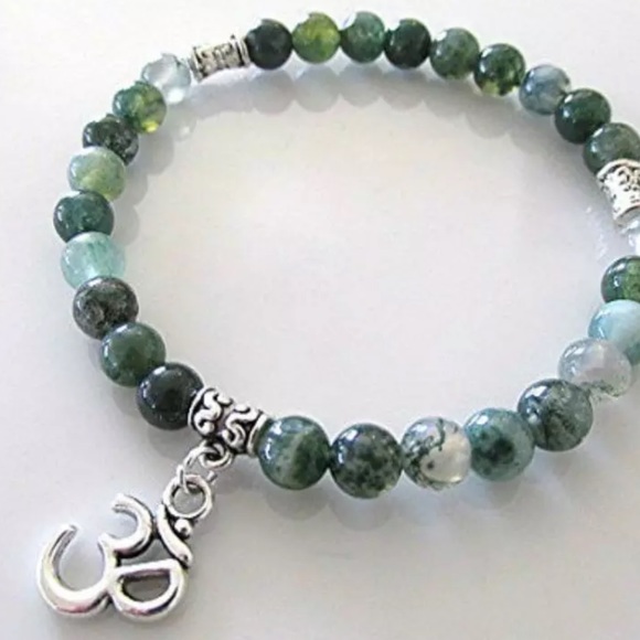 Jewelry - COPY - Healing Moss Agate 6mm & 8mm Gemstone Ohm …